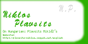 miklos plavsits business card